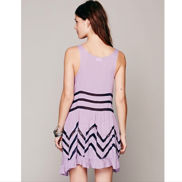 Free People Voile and Lace Trapeze Slip Dress in lilac midnight combo - Picture 4 of 10